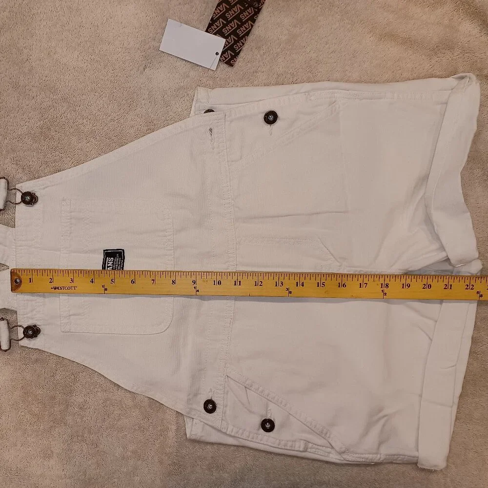 Vans Girls Large Ground Work Shortall Marshmallow White Overalls VN000G8WFS8